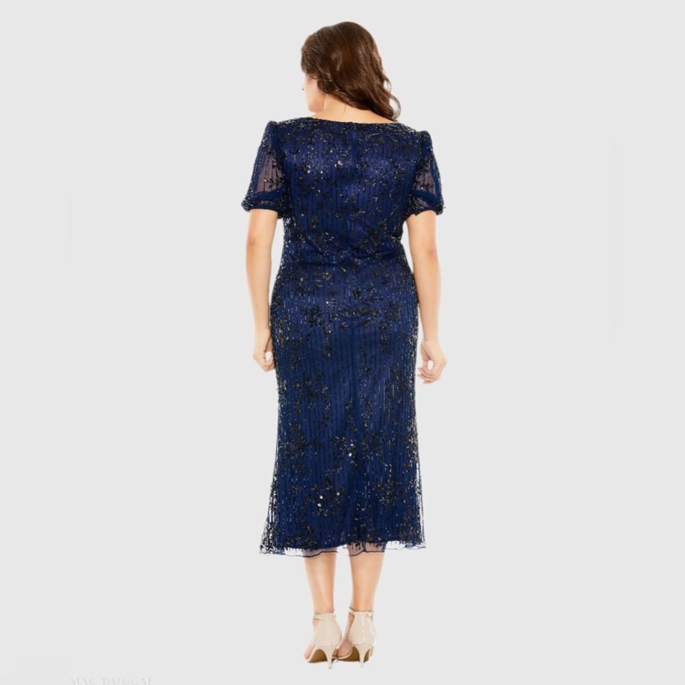 NWT Mac Duggal Midnight Blue Women's Dress $598 5940 18w - Picture 2 of 3